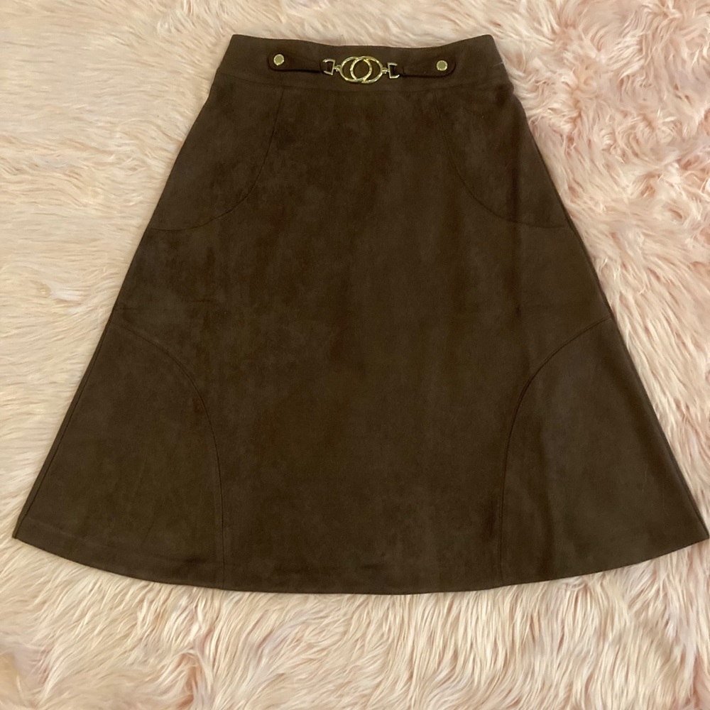 Marc New York chocolate A-line skirt